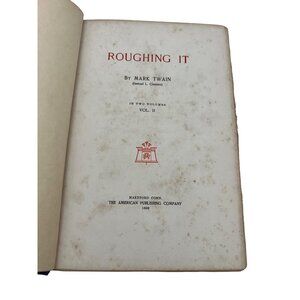 1899 Mark Twain Roughing It Vol II - Japan Edition, Limited to 1000, Watermark